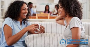 two women talking about recovery